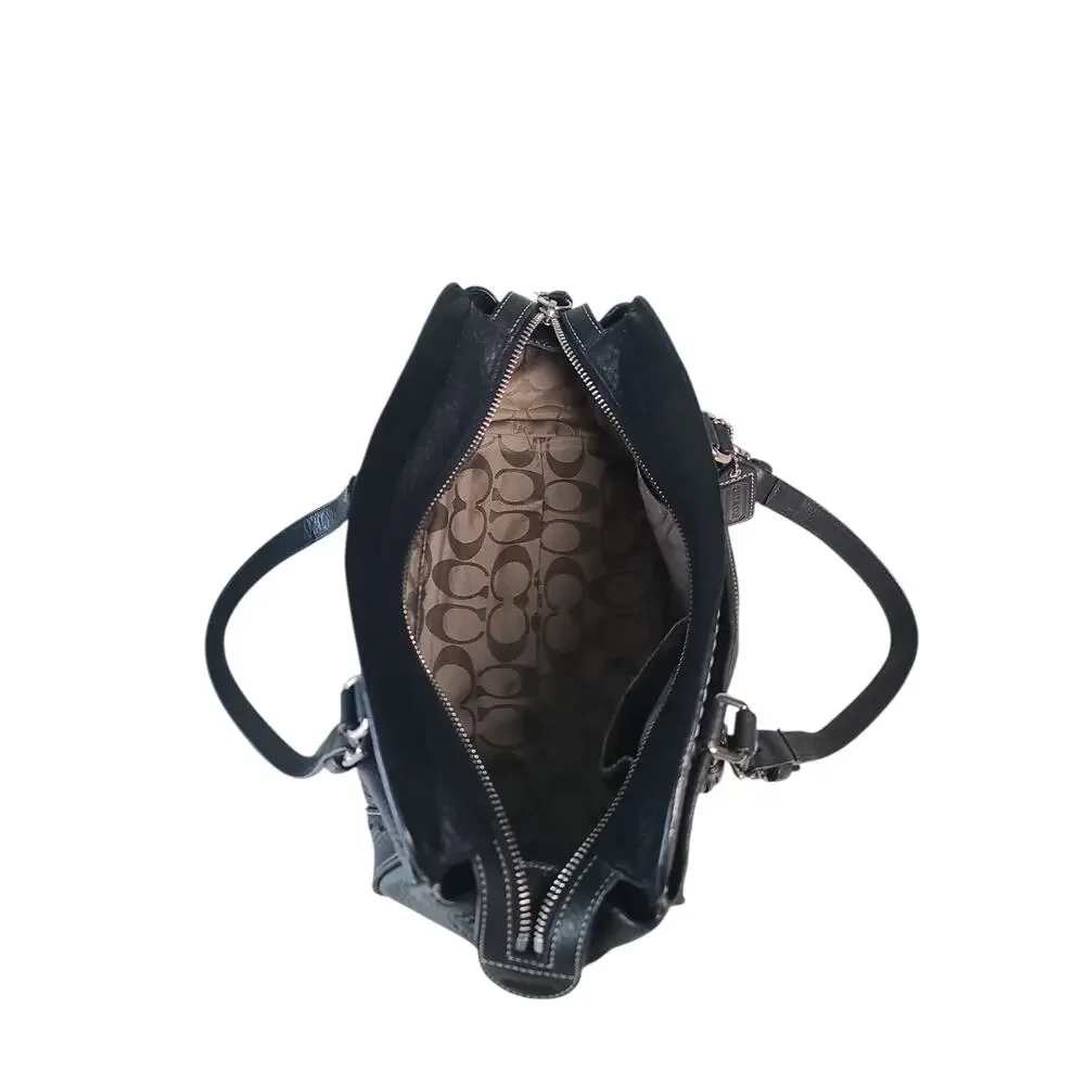 Coach Hampton Tassel Satchel Black Pebbled Leather 5031 GUC - Picture 11 of 11